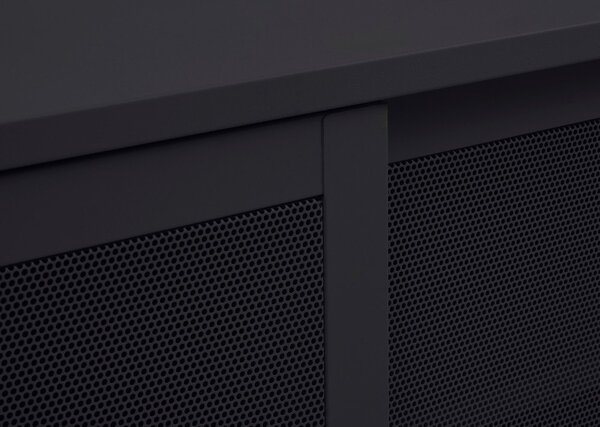 Mobile TV nero in metallo 160x55x45 cm Veep – Unique Furniture