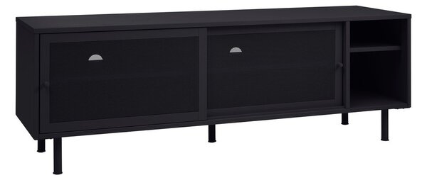 Mobile TV nero in metallo 160x55x45 cm Veep – Unique Furniture