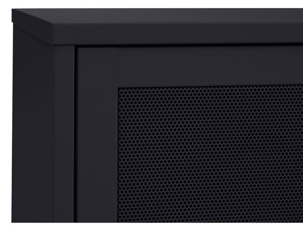 Mobile TV nero in metallo 160x55x45 cm Veep – Unique Furniture