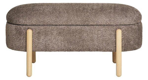 Panchina marrone con rivestimento in bouclé Branca – House Nordic