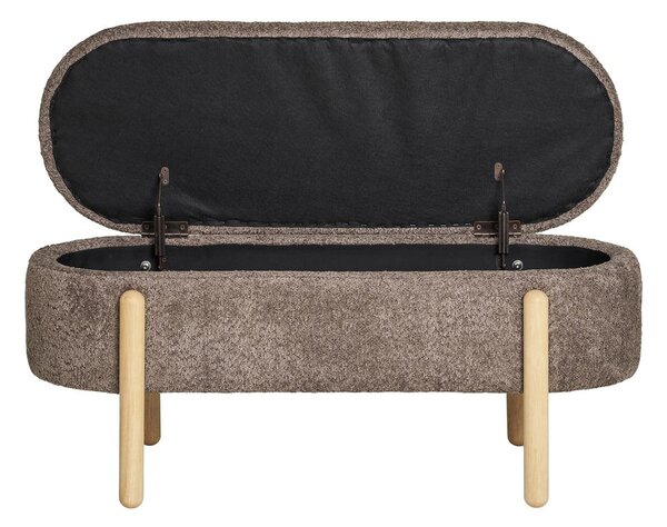 Panchina marrone con rivestimento in bouclé Branca – House Nordic
