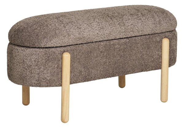 Panchina marrone con rivestimento in bouclé Branca – House Nordic