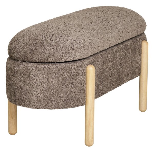 Panchina marrone con rivestimento in bouclé Branca – House Nordic