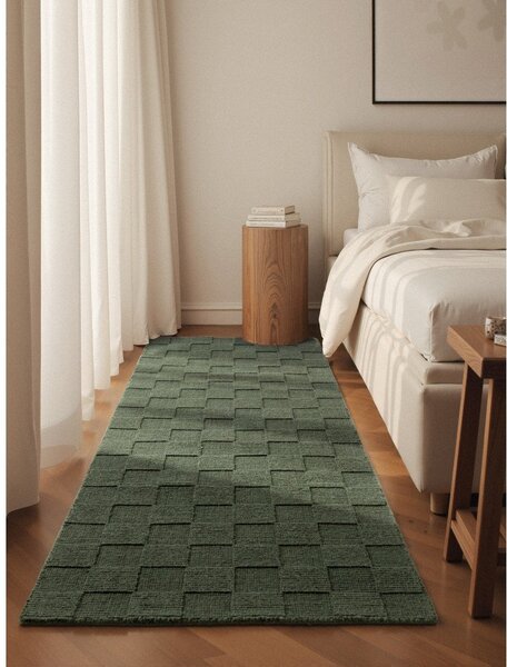 Passatoia verde scuro in lana tessuta a mano 80x200 cm Scala – Villeroy&Boch