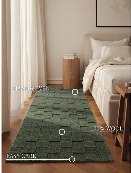 Passatoia verde scuro in lana tessuta a mano 80x200 cm Scala – Villeroy&Boch