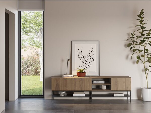 Mobile TV di colore naturale con effetto rovere 180x55x35 cm Amira – Marckeric
