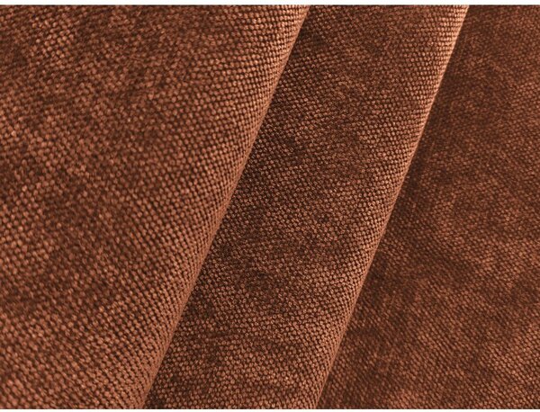 Divano angolare color terracotta (con penisola a sinistra/con chaise lounge) con rivestimento in ciniglia Omao – Makamii