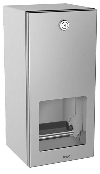 KWC AR Portarotolo doppio per WC, RODAN, acciaio inox, 144x301x138 mm, montaggio esterno