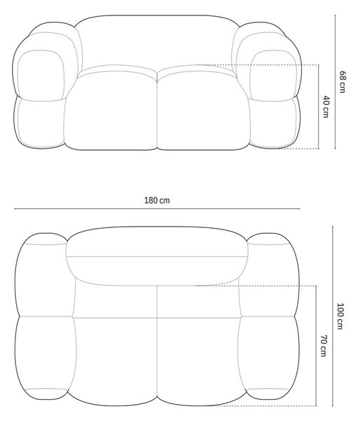 Divano marrone scuro con rivestimento in velluto 180 cm Loretto – Cosmopolitan Design