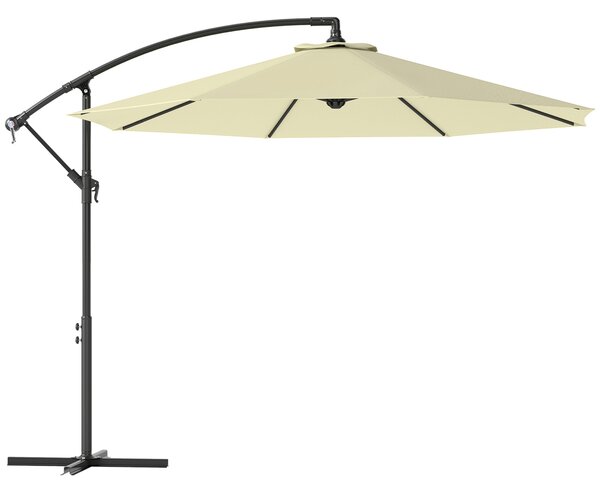 Outsunny Ombrellone da Giardino 3x2.5 m a Braccio Inclinabile con Manovella, Beige | Aosom Italy