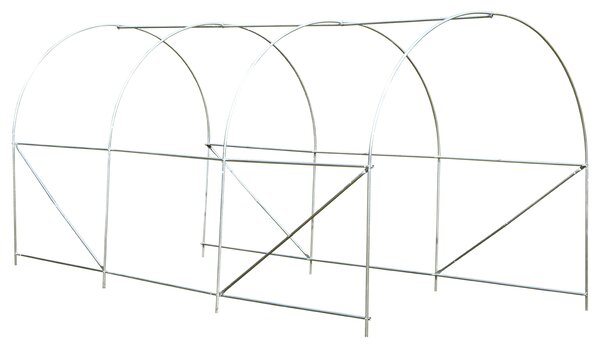 Outsunny Serra da Giardino a Tunnel 4x2x2m con Porta e 6 Finestre Avvolgibili Anti-Raggi UV, Serra per Orto in Polietilene, Verde, | Aosom Italy