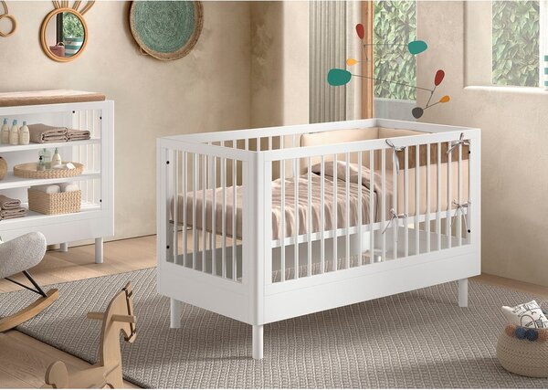 Lettino bianco in faggio massiccio 70x140 cm Forrest – Vipack