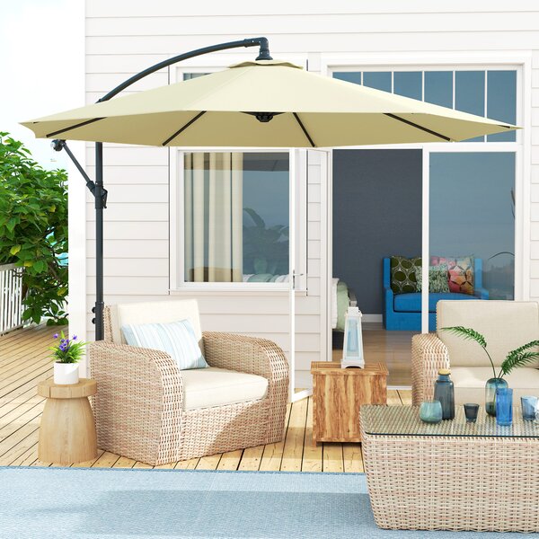 Outsunny Ombrellone da Giardino 3x2.5 m a Braccio Inclinabile con Manovella, Beige | Aosom Italy