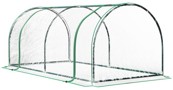 Outsunny Serra a Tunnel da giardino in Acciaio con Copertura in PVC, 200x100x80 cm, Trasparente e Verde | Aosom Italy