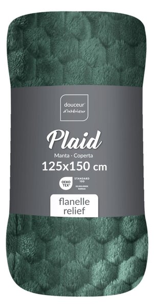 Coperta verde in microflanella 125x150 cm Mini Frosty – douceur d'intérieur