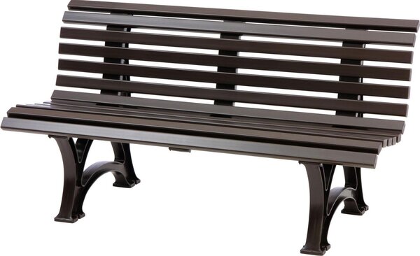 Panchina da giardino Jamaica | 3 posti | Marrone | HxLxP 80x150x64cm | Plastica resistente agli agenti atmosferici e ai raggi UV | Panchina da parco Panchina da esterno Balcone da giardino Terrazza