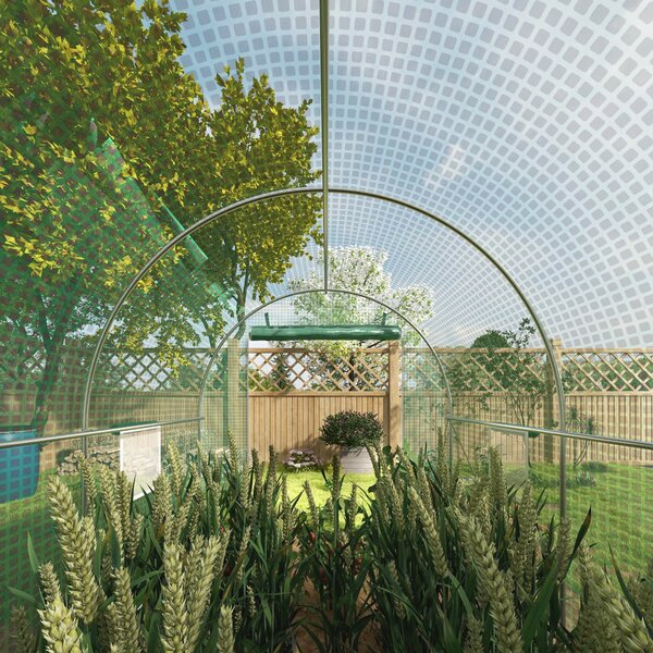 Outsunny Serra da Giardino Tunnel Superficie a Terra 8 m² 4L x 2l x 2,05H m telaio Tubolare Porta con Zip 6 Finestre Avvolgibili verde