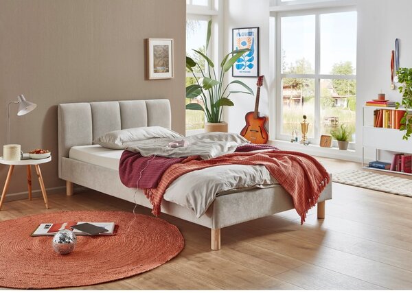 Letto singolo imbottito beige rete non inclusa 120x200 cm Joker – Meise Möbel