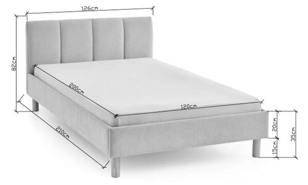 Letto singolo imbottito beige rete non inclusa 120x200 cm Joker – Meise Möbel