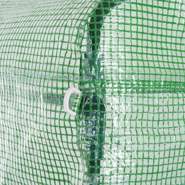 Outsunny Serra da Giardino Tunnel 18 m² dim. 6L x 3l x 2H m - 8 Finestre, Porta con Zip Avvolgibile - Telaio Tubolare in Acciaio Zincato, Copertura PE Alta Densità Verde