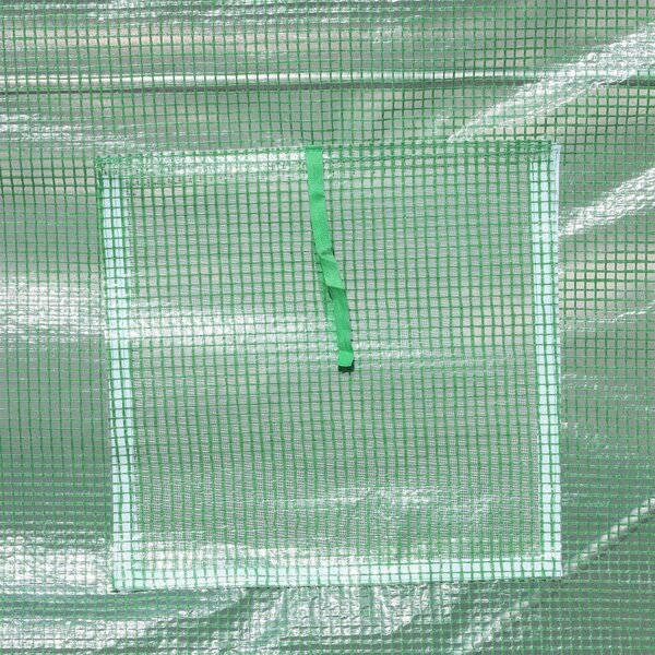 Outsunny Serra da Giardino a Tunnel Superficie Terra 6 m² telaio Tubolare rinforzato Porta con zip 4 finestre avvolgibili Verde