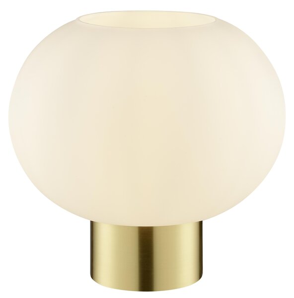 Lampada da tavolo Brilliant, modello Fanny, con una luce, finitura in ottone spazzolato/bianco, attacco E27, 20W, grado di protezione IP20, per uso interno
