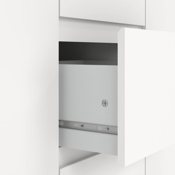 Credenza bianca 119x40x83h cm 2 ante e 3 cassetti - Zumpano
