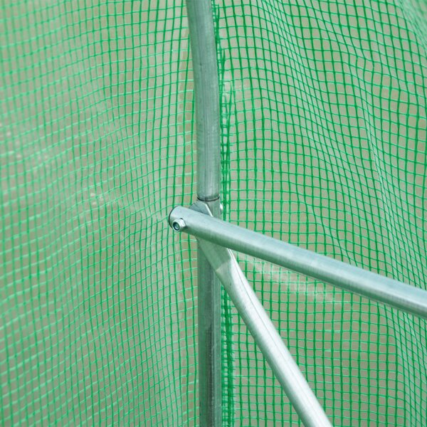 Outsunny Serra da Giardino Tunnel Superficie al Suolo 6 m² 3L x 2l x 2H m Telaio Tubolare Rinforzato Porta con Cerniera 6 Finestre Avvolgibili Verde