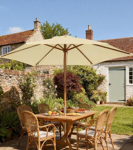Outsunny Ombrellone in Legno da Esterno Giardino 2.5X2.3M Beige|Aosom