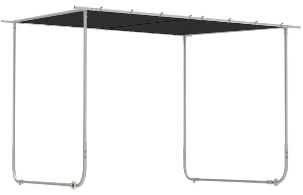 Outsunny Pergola Gazebo con Rotelle, Copertura Anti-UV e Telaio in Acciaio, 3x3 m, Grigio | Aosom Italy