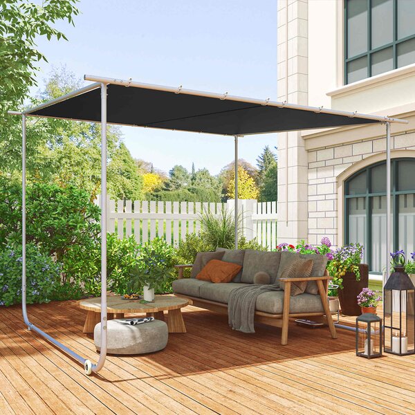 Outsunny Pergola Gazebo con Rotelle, Copertura Anti-UV e Telaio in Acciaio, 3x3 m, Grigio | Aosom Italy