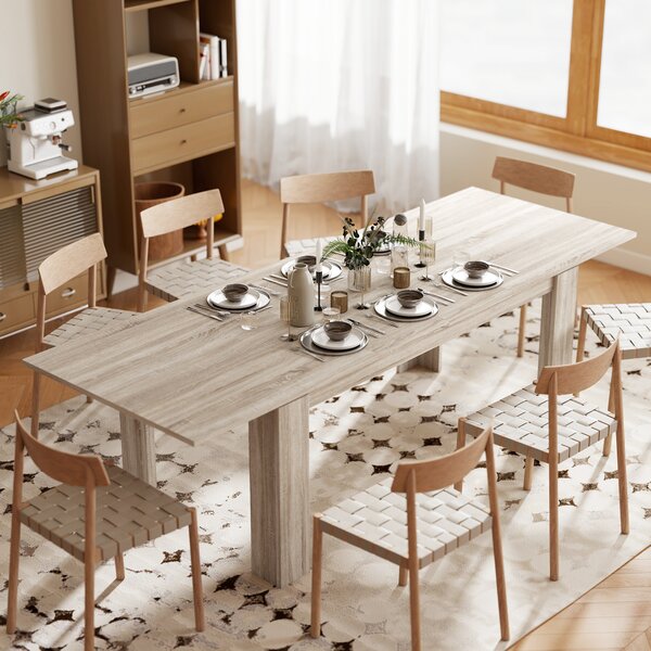 HOMCOM Tavolo da pranzo estendibile, da 180 a 260 cm, per 6-10 persone, in legno | Aosom Italy