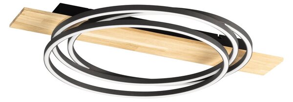 FISCHER & HONSEL Plafoniera a LED Marit, dimmerabile, Nero, Soggiorno / Sala da pranzo, Metallo, Moderno, Plafoniera LED