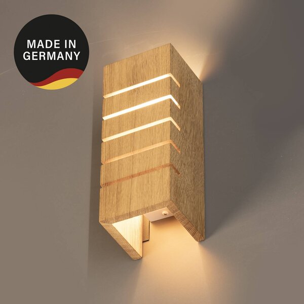 FISCHER & HONSEL Applique Shine-Wood, dimmerabile, Legno chiaro, Soggiorno / Sala da pranzo, Legno, Applique