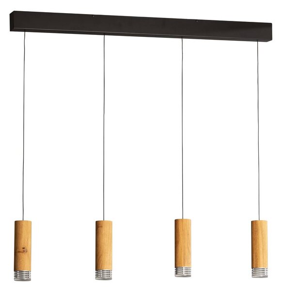 FISCHER & HONSEL Lampada a sospensione Shine-Wood, dimmerabile, Legno chiaro, Soggiorno / Sala da pranzo, Legno, Lampada a sospensione