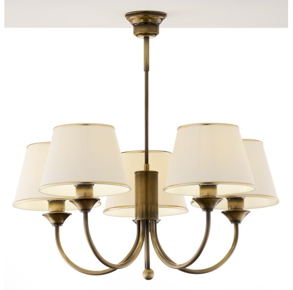 Jupiter 2133 - Lampadario a stelo CLASSIC 5xE27/15W/230V bronzo/patina/crema