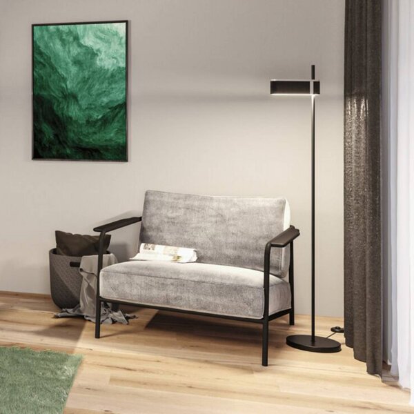 Paulmann Smart Piantana LED Jagun, antracite, 151 cm feltro dimmerabile, Alluminio / Grigio / Zincato, Soggiorno / Sala da pranzo, Tessuto / Stoffa / Seta, Moderno