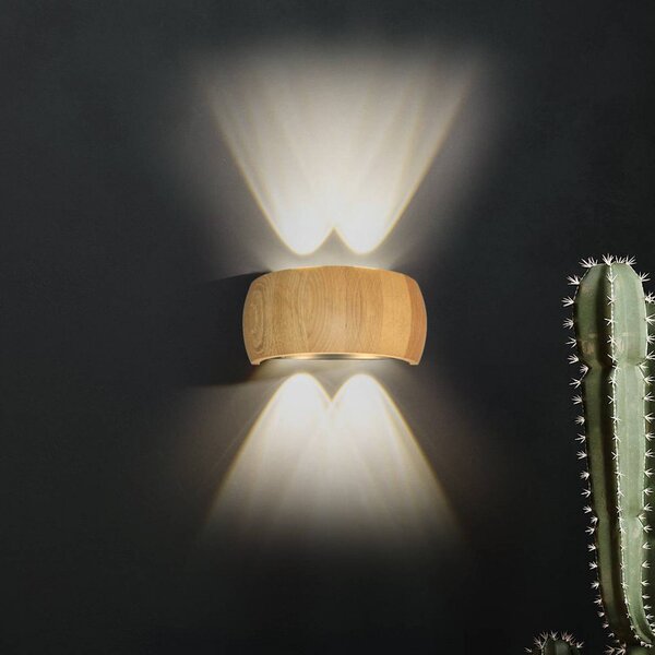 FISCHER & HONSEL Applique Shine-Wood, Legno chiaro, Soggiorno / Sala da pranzo, Legno, Applique