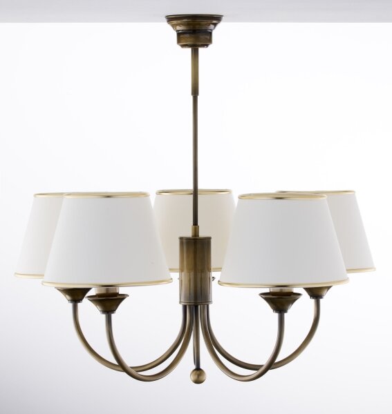 Jupiter 2133 - Lampadario a stelo CLASSIC 5xE27/15W/230V bronzo/patina/crema