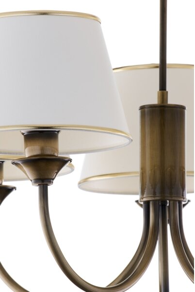 Jupiter 2133 - Lampadario a stelo CLASSIC 5xE27/15W/230V bronzo/patina/crema