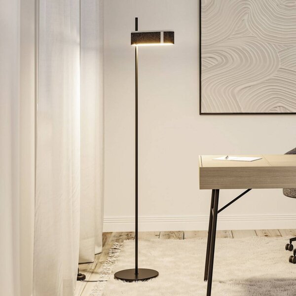 Paulmann Smart Piantana LED Jagun, antracite, 151 cm feltro dimmerabile, Alluminio / Grigio / Zincato, Soggiorno / Sala da pranzo, Tessuto / Stoffa / Seta, Moderno