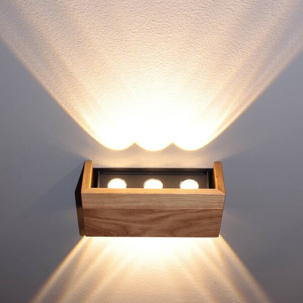 FISCHER & HONSEL Applique Shine-Wood, Legno chiaro, Soggiorno / Sala da pranzo, Legno, Applique