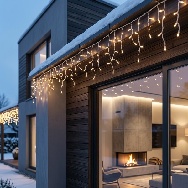 BRILAGI - Catena luminosa natalizia LED da esterno 720xLED/8 funzioni 24m IP44 bianco caldo a stalattiti