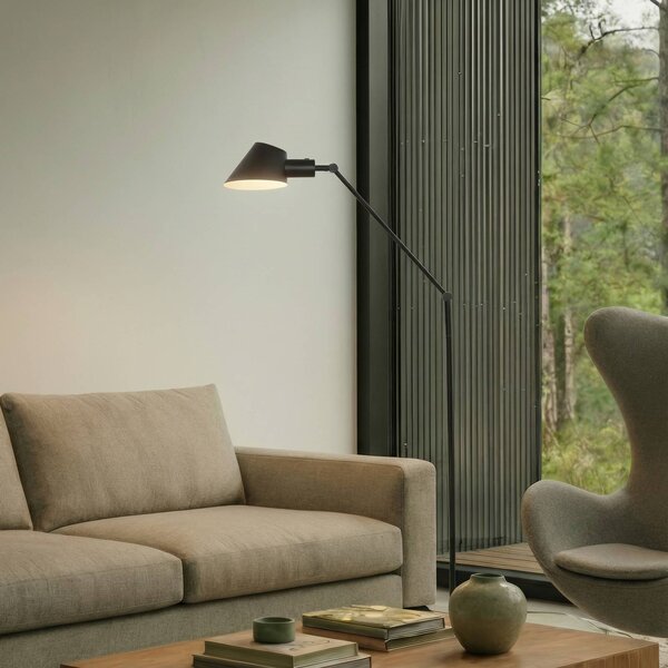 Lampada da terra Corali Lindby, Nero, Soggiorno / Sala da pranzo, Metallo, Moderno, Lampada da terra