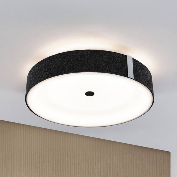 Paulmann Plafoniera smart Malika, dimmerabile, Alluminio / Grigio / Zincato, Soggiorno / Sala da pranzo, Tessuto / Stoffa / Seta, Moderno