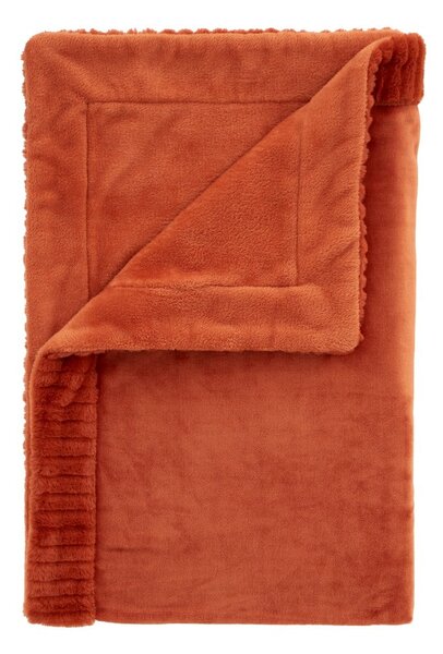 Coperta arancione in micropile 150x200 cm Velvet and Faux Fur – Catherine Lansfield