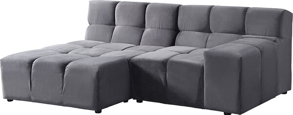 Home Deluxe Divano componibile ORLENA - L sinistra antracite |divano ad angolo, tessuto velluto, divano in velluto, divano componibile