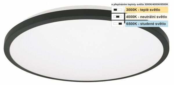 Top Light - Plafoniera LED da bagno ONYX LED/10W/230V IP44 diametro 29 cm nero