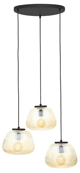 Lampada a sospensione BRILLIANT, 3 luci, modello Kaizen, colore marrone, grado di protezione IP20, attacco E27, 40 Watt, dimmerabile, adatta per lampadine standard