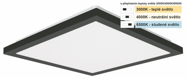 Top Light -Plafoniera LED da bagno ONYX LED/10W/230V IP44 28x28 cm nero